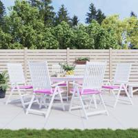 VidaXL Tuinstoelkussens 6 st 40x40x4 cm stof roze