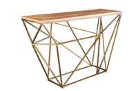 Console DIAMOND 120cm ijzer in messing optiek plate mango hout - 43952