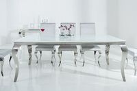 Eettafel Modern Barok 200cm wit zilver/ 37904 Eettafel Modern Barok 200cm wit zilver/ 37904