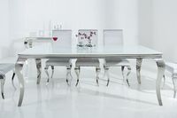 Eettafel Modern Barok 200cm wit zilver/ 37904 - thumbnail