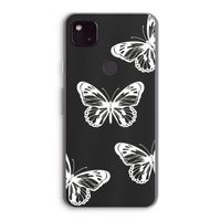White butterfly: Google Pixel 4a 5G Transparant Hoesje