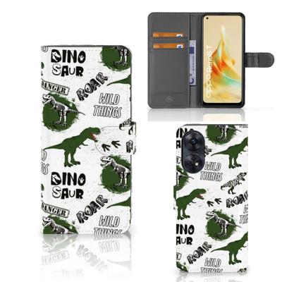 Telefoonhoesje | Met pasjeshouder | voor OPPO Reno8 T 4G Dinosaurus