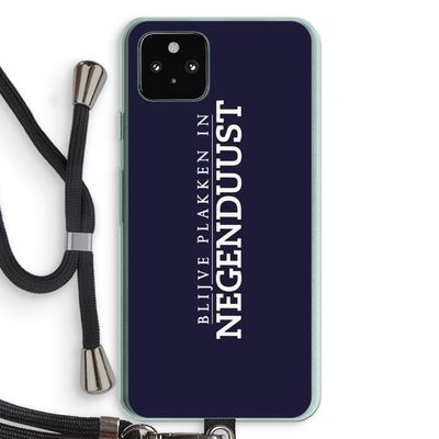 Blijve plakken in Negenduust: Pixel 5a 5G Transparant Hoesje met koord