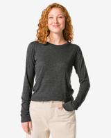 HEMA Damesshirt Lora Rib Donkergrijs (donkergrijs)