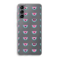 Smiley watermeloenprint: Samsung Galaxy S21 Transparant Hoesje