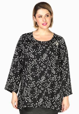 Yoek Tuniek met parels CONFETTI | Zwart | Maat 46/48