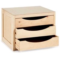 Kantoor organiser ladeblok hout 39 x 30 x 29 cm - 3x lades - opbergen - thumbnail