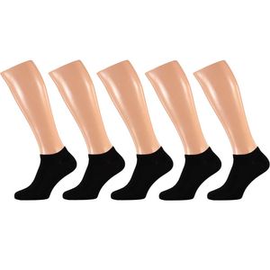 10x Paar zwarte heren sneakersokken/enkelsokken maat 41-46
