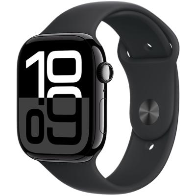 Apple Watch Series 10 GPS + Cellular 46mm Aluminium Case met Sport Band - M/L Smartwatch Zwart