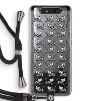 Zwarte poes: Samsung Galaxy A80 Transparant Hoesje met koord