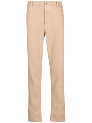 Brunello Cucinelli jean droit à effet délavé - Tons neutres
