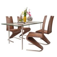 vidaXL Eetkamerstoelen 4 st kunstleer bruin - thumbnail