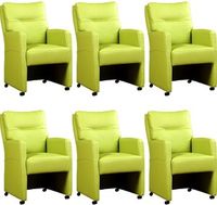 Leren eetkamerfauteuil sharp, groen leer, groene keukenstoelen