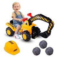Zitgraafmachine met Ingebouwd Opbergvak Graafmachine voor Kinderen met Hoorn Incl. Steen en Helm Zandbagger 89 x 44,5 x 30,5cm Zitgraafmachine met Ingebouwd Opbergvak Graafmachine voor Kinderen met Hoorn Incl. Steen en Helm Zandbagger 89 x 44,5 x 30,5cm