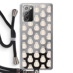 Uilen: Samsung Galaxy Note 20 / Note 20 5G Transparant Hoesje met koord
