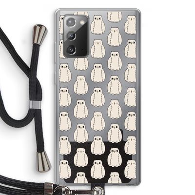 Uilen: Samsung Galaxy Note 20 / Note 20 5G Transparant Hoesje met koord