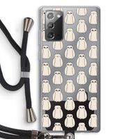 Uilen: Samsung Galaxy Note 20 / Note 20 5G Transparant Hoesje met koord
