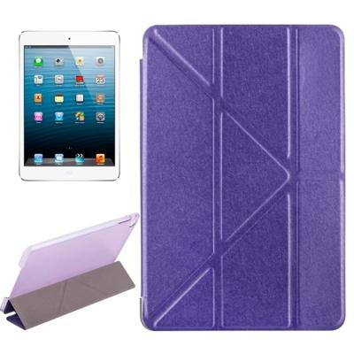 Transformers stijl zijde textuur horizontale Flip effen kleur lederen draagtas met houder voor iPad mini 2019 (paars)