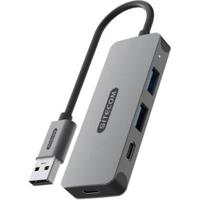 Sitecom USB-A to 2x USB-A + 2x USB-C Hub