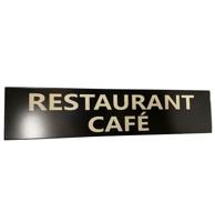 Restaurant Cafe Zwart Emaille Bord - 90 x 20cm Restaurant Cafe Zwart Emaille Bord - 90 x 20cm