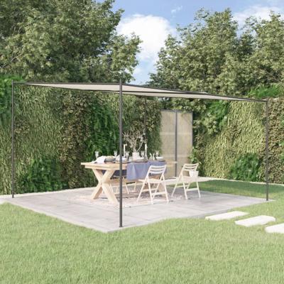 Prieel 4x4 m 180 g/m² stof en staal wit