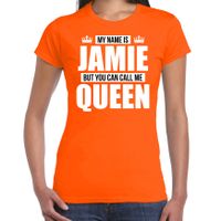 Naam cadeau t-shirt my name is Jamie - but you can call me Queen oranje voor dames Naam cadeau t-shirt my name is Jamie - but you can call me Queen oranje voor dames