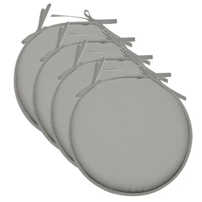 Stof Textile Home stoelkussens - 4x - lichtgrijs - D40 x H3 cm - voor binnen - rond