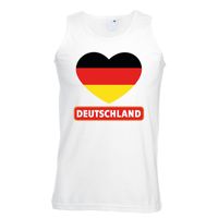 Duitsland hart vlag mouwloos shirt wit heren 2XL  -