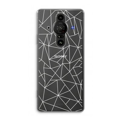 Geometrische lijnen wit: Sony Xperia Pro-I Transparant Hoesje
