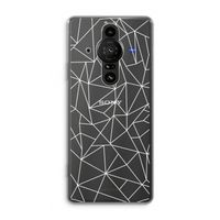 Geometrische lijnen wit: Sony Xperia Pro-I Transparant Hoesje