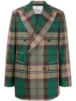 Vivienne Westwood blazer à boutonnière croisée et motif tartan - Vert