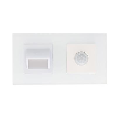 Rome wit-glas traplampje en sensor PIR scombinatie compleet
