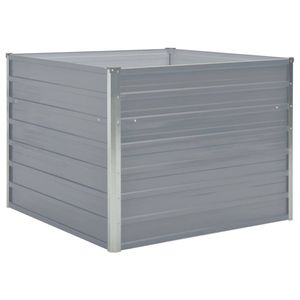 The Living Store Verhoogd Tuinbed - Afmetingen- 100 x 100 x 77 cm - Gegalvaniseerd Staal - Grijs