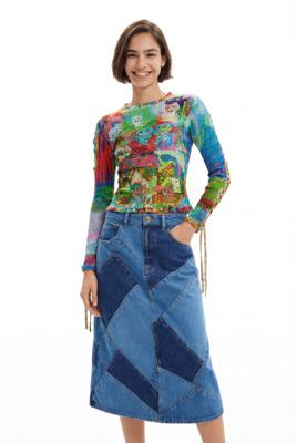 Spijkerrok met patch María Escoté - BLUE - S