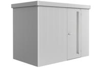 Biohort Metalen tuinhuis Neo - Enkele deur - Zilver - 1C (292x180 cm)- Plat dak- Metaal- Biohort