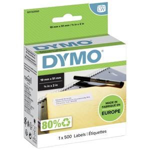DYMO S0722550 Rol met etiketten 19 x 51 mm Papier Wit 500 stuk(s) Weer verwijderbaar Universele etiketten