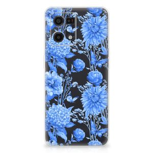 TPU Case voor OPPO Reno7 4G Flowers Blue