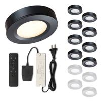 Set LED-opbouwspot met afstandsbediening Adria zwart 3W dimbaar 1-12 stuks