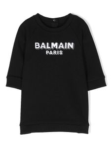 Balmain Kids robe-sweat à logo imprimé - Noir