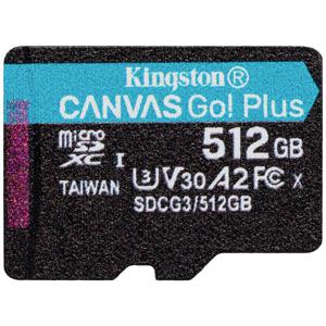 Kingston Technology 512GB microSDXC Canvas Go Plus 170R A2 U3 V30 enkel pakket zonder ADP