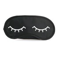 Slaapmasker - met slapende oogjes - zwart/wit - one size - slaapmaskertje / oogmasker