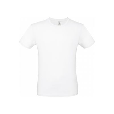 Wit basic grote maten t-shirt met ronde hals voor heren van katoen