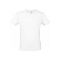 Wit basic grote maten t-shirt met ronde hals voor heren van katoen 4XL  - - thumbnail