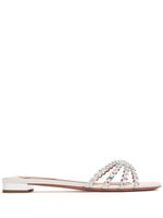 Aquazzura mocassins en cuir à détails d'œillets - Argent