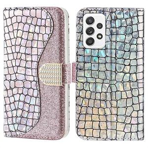 Croco Bling Series Samsung Galaxy A53 5G Wallet Case - Rose Gold