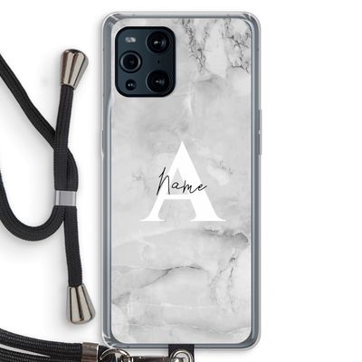 Ivory Marble: Oppo Find X3 Transparant Hoesje met koord