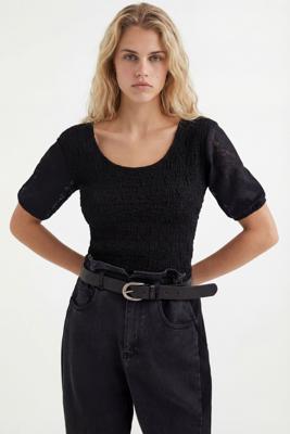 Body met gerimpeld effect - BLACK - XL