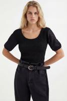 Body met gerimpeld effect - BLACK - XL