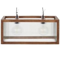 Beliani - PENNA - Hanglamp - Lichtbruin - Mangohout