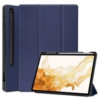 Tri-Fold Series Samsung Galaxy Tab S8+ Smart Folio Case - Donkerblauw - thumbnail